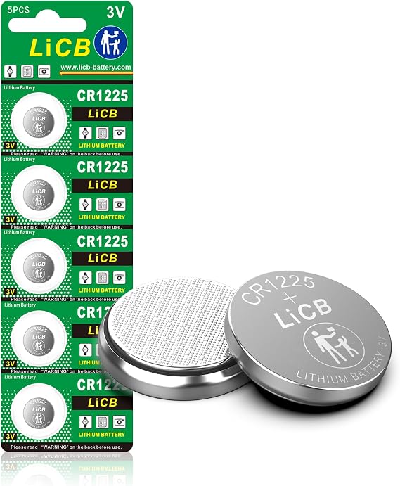 LiCB CR1225 Battery,Long-Lasting & High Capacity CR1225 Lithium Batteries,3 Volt Coin & Button Cell (5-Pack)