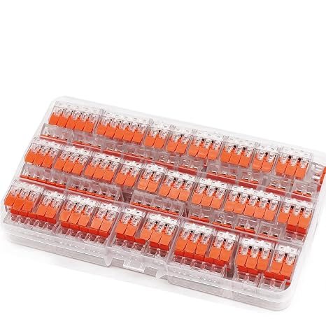 Lever Wire Connectors,80 Pcs Wire Connector Assortment Pack Compact Splicing Connector Kit for Electrical Wires Solid Stranded Flexible Wires, 2 Port, 3 Port,4 Port, 5 Port