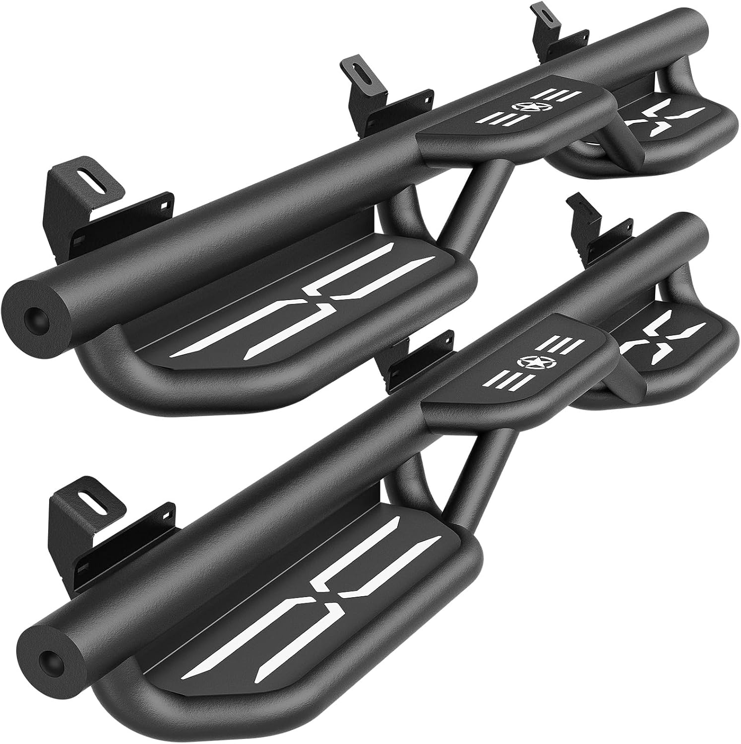 for Bronco Running Boards Side Steps Compatible with 2021 2022 2023 2024 2025 2026 Ford Bronco 4 Doors Not for Sport Model, Two Stairs Design Heavy-Duty Nerf Bars Step Plates Rock Sliders Rail