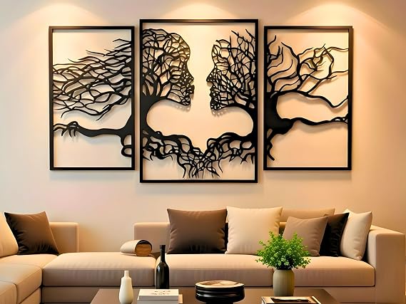 Vailla Face Wall Art Wooden 3D – Home Decoration Modern Decor Sculpture