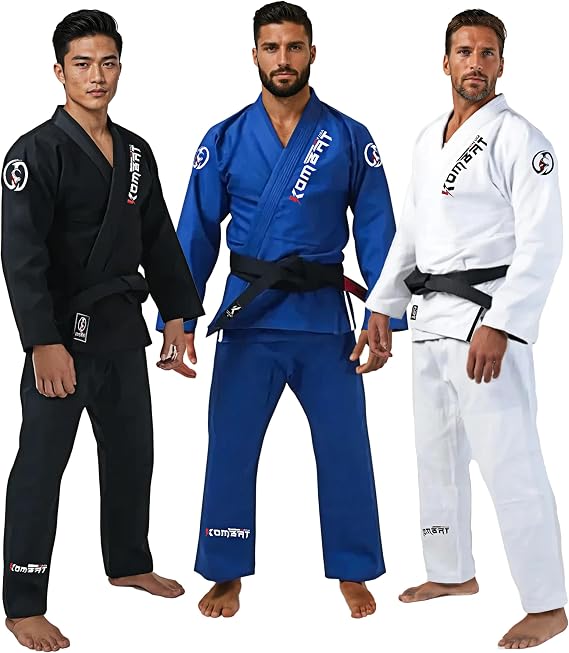 KOMBAT USA FEARLESS BJJ GI for Men W/Preshrunk IBJJF Approved Kimono BJJ Jiujitsu Gi & Free Belt (Special Size Guide)