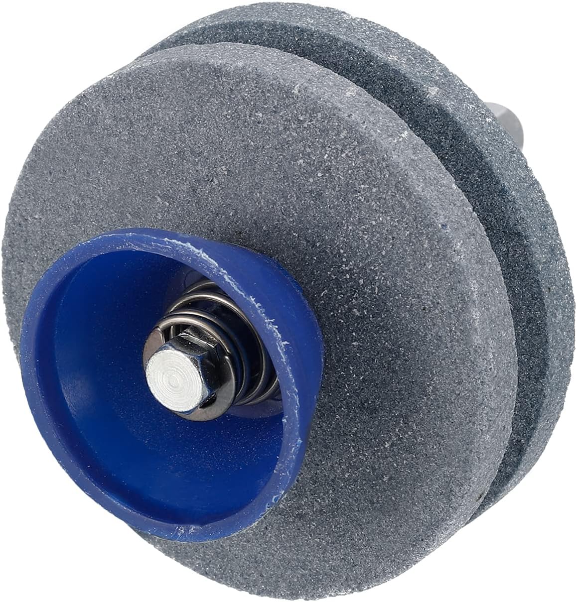 sourcing map Lawn Mower Blade Sharpener, Universal Double Layer Corundum Mower Blade Grinder Stone Wheel for Power Drill Hand Drill, Gray