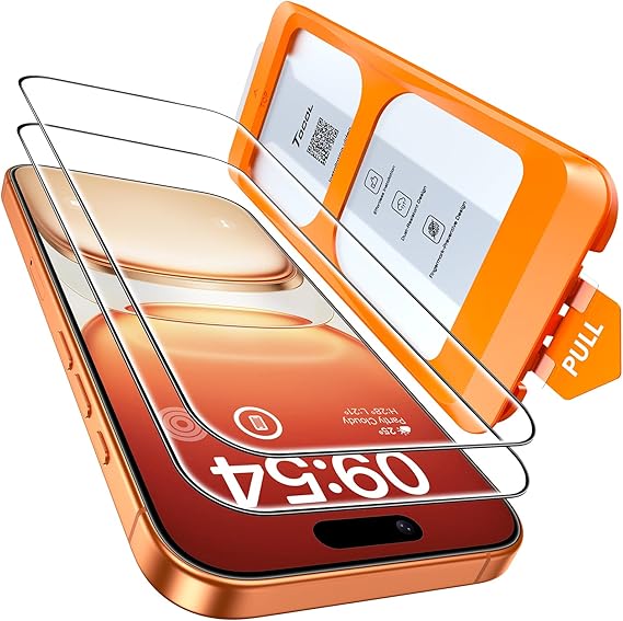 TOCOL for iPhone 17 Pro Max Screen Protector, Clear | Easy Installation Bubble-Free, 9H+ Tempered Glass, 8FT Military Grade Shatterproof, Anti-Scratch, Case Friendly HD 2 Pack