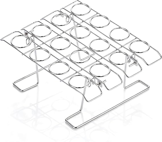 Cyrank Ice Cream Cone Holder, 16 Holes Cupcake Cones Baking Rack Stainless Steel Ice Cream Cone Holder Stand Ice Cream Cone Cupcakes Holder Cotton Candy Cones Holder for Baking