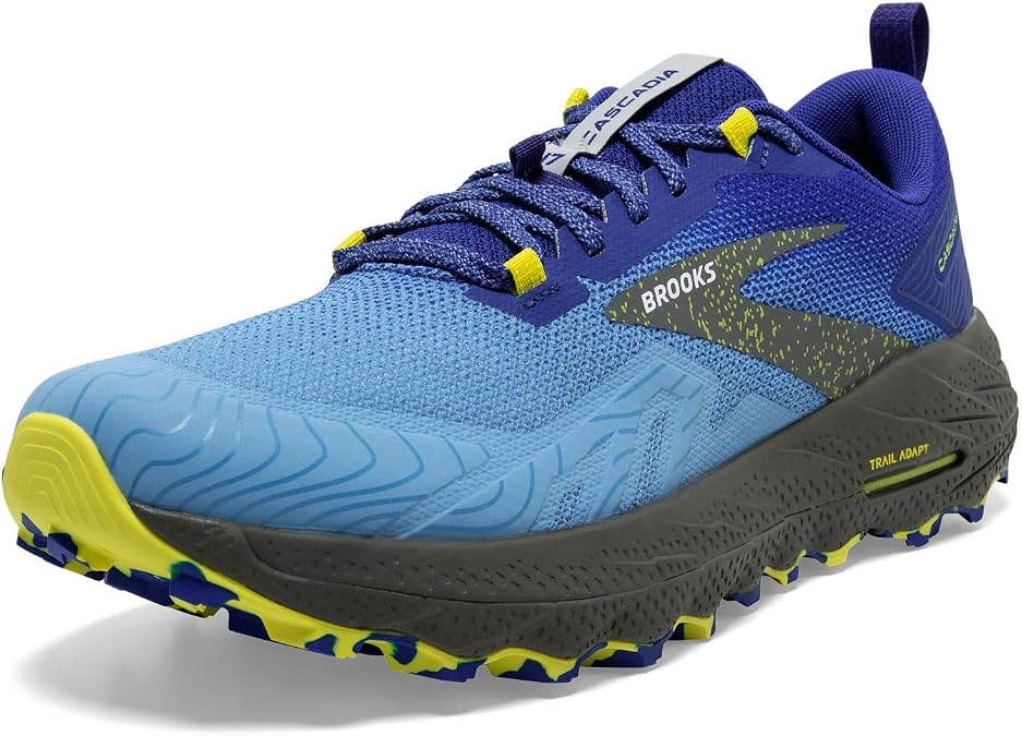 Brooks Cascadia 17 Men's Trail Running Shoes, Victoria Blue/Black/Spring Bud