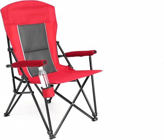 Beach Camping-Chair Folding Outdoor - Portable with Cup Holder Poolside Patio for Garden Lawn Backyard Fishing Picnics (Navy Blue)