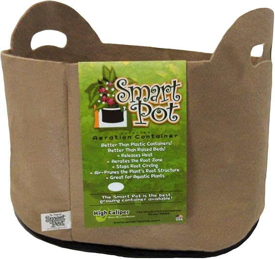 Smart Pots 10-Gallon Smart Pot Soft-Sided Container, Tan with Cut Handles