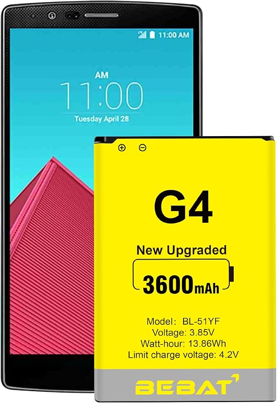 Replacement Battery for LG G4,3600mAh High Capacity New 0 Cycle Li-ion BL-51YF Battery for LG G4 Model LS991 US991 VS986 VS999 H812 H815 H810 H811 Vista 2 H740 STYLO LS770 H631 MS631 H634