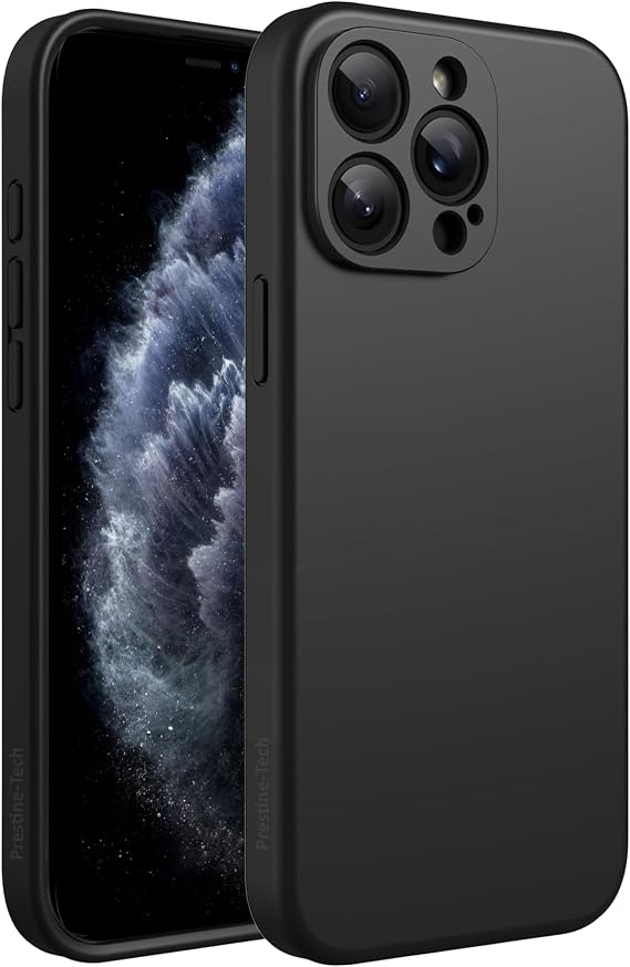 Liquid Silicone Case for iPhone 11 Pro Max Case, Gel Rubber full Protection, Soft Ultra Slim Protective Shockproof Phone Case, Anti-Scratch Microfiber Lining, 6.5" Black