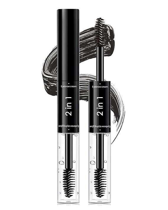 Tinted Eyebrow Gel, Light Brown Eye Brow Tint & Clear Setting Eyebrow Glue