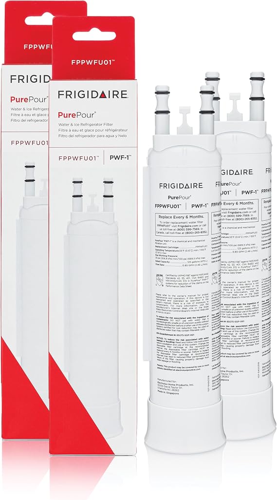 Frigidaire FPPWFU01 PurePourTM PWF-1TM Refrigerator Water Filter Replacement | Set of 2