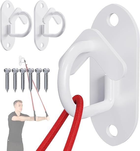 Resistance Band Wall Anchors System, Wall Mount Workout Anchors for Exercise Bands, Space-Saving Home Gym Hooks for Different Levels Strength Training,Fitness