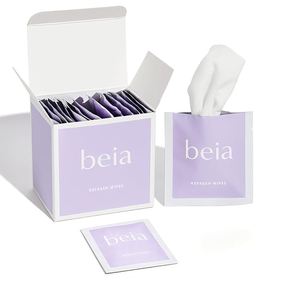 Beia Travel Wipes - Individually Wrapped Feminine Hygiene Wipes, 15 Ct