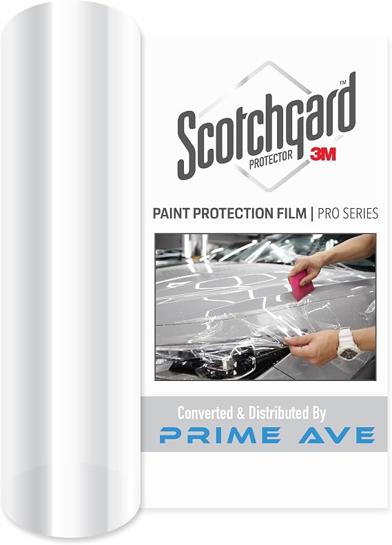 3M Clear Paint Protection Film, 8 mil PPF Vinyl Wrap with Self-Healing Technology, UV Protection, Non-Yellowing, Scratch Resistant, Glossy Finish (12 x 48in)