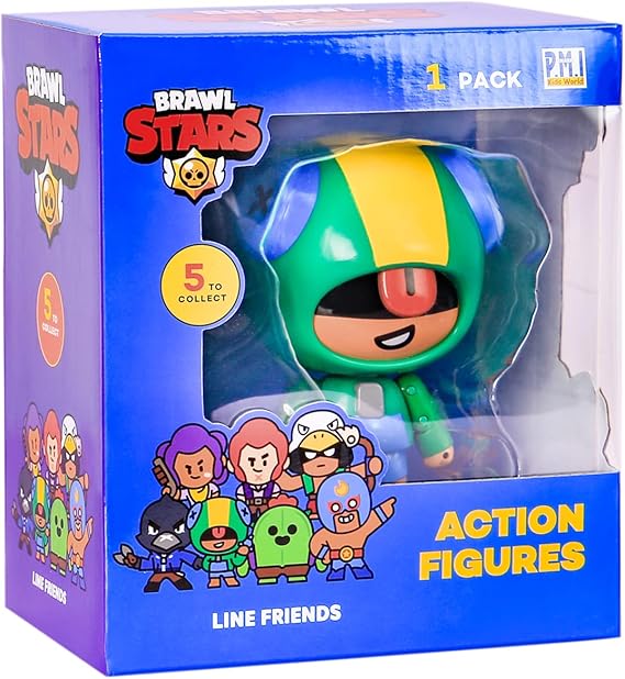 Brawl Stars Leon Action Figure 4.5 Inch Collectible Toy Figure P.M.I. Ofically Licensed Toys Supercell Gift for Video Players Joint Figure