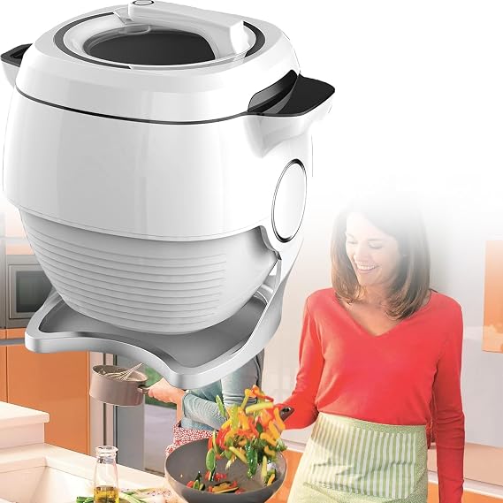 Automatic Stir Fry Cooker, Automatic Cooking Machine, 360 Automatic Rotation and 3 Speed Adjustable, Touch Panel Cooker Robot for Home Outdoor Camping