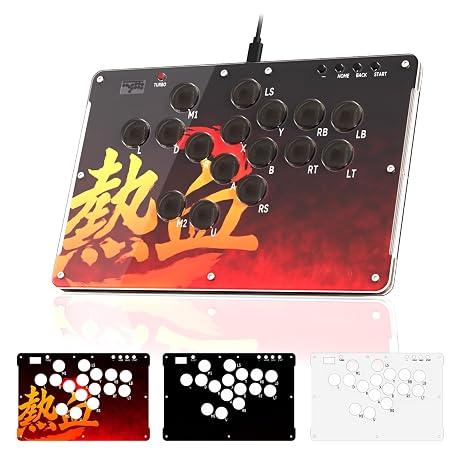 RK ROYAL KLUDGE T16 Arcade Stick 16 Keys with Custom RGB & Hot Swap, All-Button Arcade Controller for PC/Ps3/Ps4/Switch/Steam, SOCD & Turbo Functions, GP2040-CE