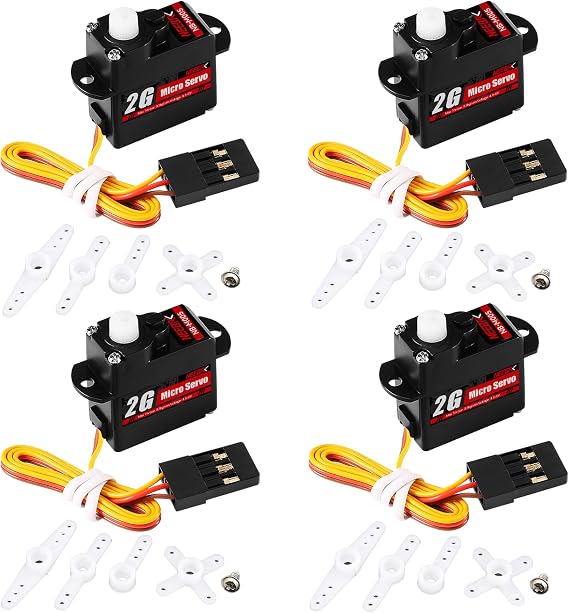 2g Micro Servo Motor, Mini Servos Metal Gear Coreless Servo for Arduino Project, Rc Car Airplane Robot Helicopter Fixed-Wing Quadcopter Controls Car (4PCS)