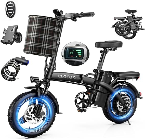 Electric Bike for Adults 500W Motor, Foldable 14" E-Bike 23MPH, 35 Mile, Removable 48V 12Ah Battery, UL 2849 Certified, AI Chip,Multi-Shock Absorption,Anti-Theft Remote, Dual Disc Brakes,Commuting