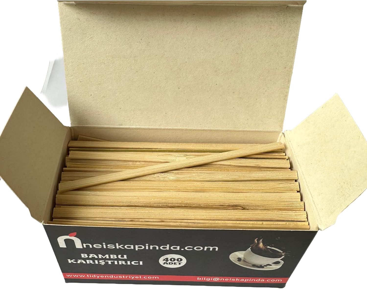 Omeyva Organik Tahta Ahşap Bambu Çay Kahve Karıştırıcı Çubuk - 10 Cm. - 400 Adetlik 1 Paket