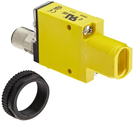 Banner SM312FQD Mini Beam DC Photoelectric Sensor, Glass Fiber Mode, 4-Pin European QD Termination, Variable Sensing Range