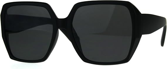 Womens Plastic Butterfly Rectangular Large Diva Sunglasses