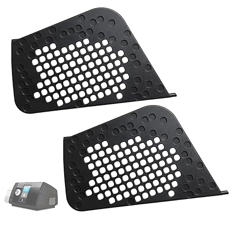 Filter Side Cover for CPAP Machines 19729 2 Pack Plastic Side Filter Replacement Panels Compatible with Resmed AirSense 10 AirStart 10 AirCurve 10 (Black)