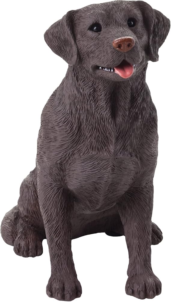 Sandicast Mid Size Chocolate Labrador Retriever Sculpture, Sitting