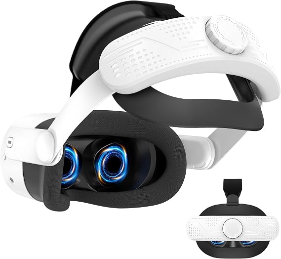 Headstrap for Meta Quest 3s Accessories, Quest 3S Elite Strap, MetaQuest 3S Head Strap, Adjustable Comfortable VR Headset Replacement Strap to Reduce Face and Head Pressure (T3-White)