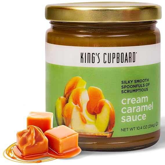 King's Cupboard Cream Caramel Sauce - The Perfect Sauce for Ice Cream, Fruit Dip, Topping Desserts, Caramel Drizzle for Coffee - Gluten-Free, Kosher, All Natural Ingredients, 10.4 oz
