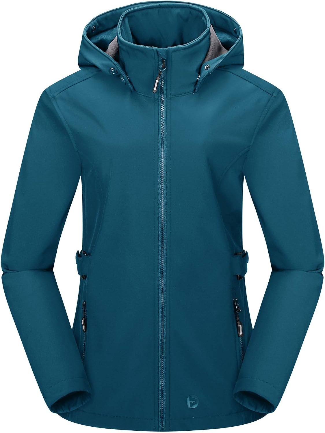 Outdoor Ventures Womens Softshell Jacket Short Lined Functional Jacket Waterproof Transition Jacket with Removable Hood Rain Jacket Outdoor Raincoat Softshell Coat for Hiking Running Sports