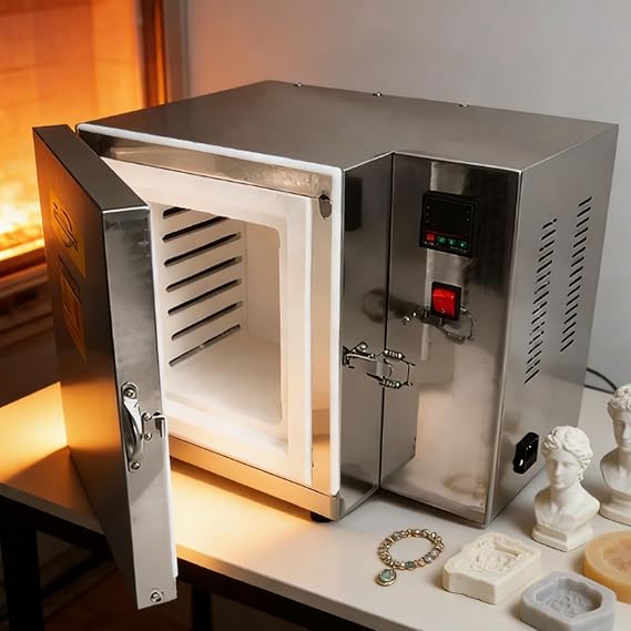 1500W Electric Kiln,Metal Melting Muffle Furnace,Jewelry Casting Electric Furnace,Digital PID Temperature Control,Four-Sided Uniform Heating for Jewelry Casting,Glass Fusing & Pottery