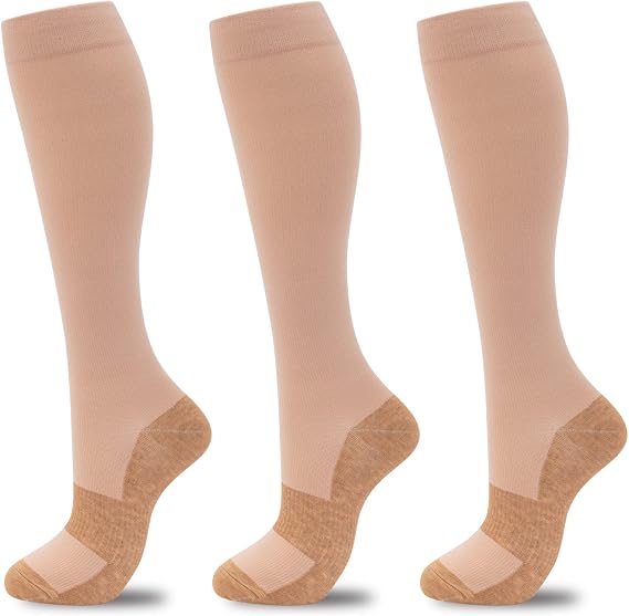 fenglaoda Compression Socks for Women Men 3 Pairs Graduated Compression Support Circulation Socks for Nurses