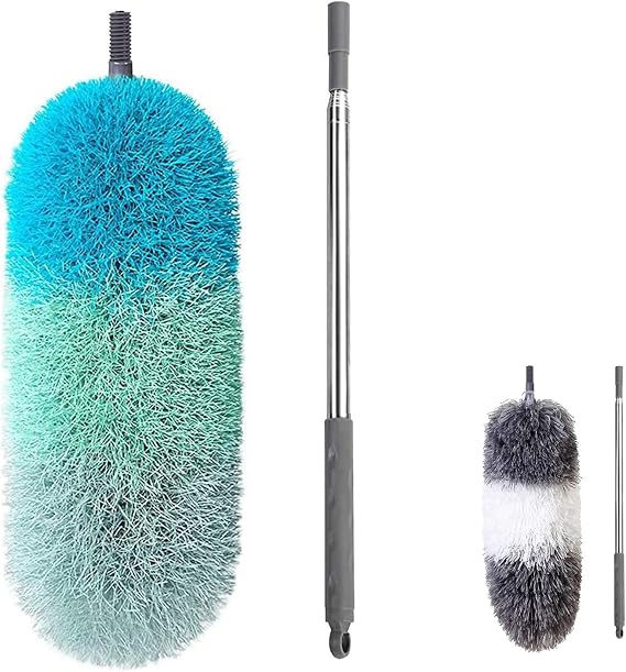 BOOMJOY Telescoping Duster Set, 100" Extendable Cobweb Duster