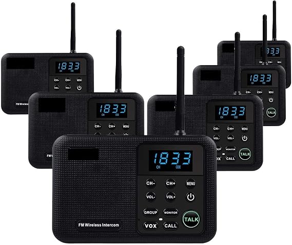 Wireless Home Intercom System For House Business Office 5280 Feet Range 10 Channel Room To Room Communication System
