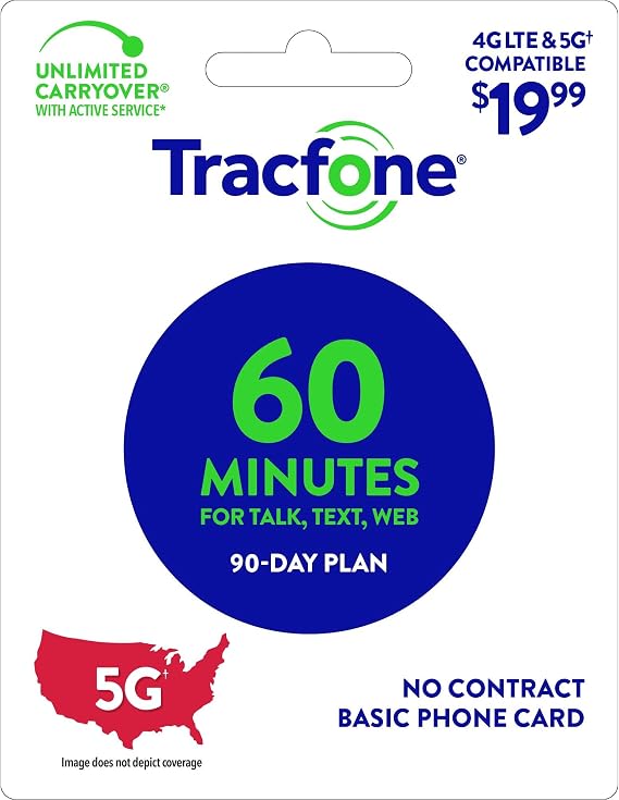 Tracfone 90 Day Prepaid Wireless Phone Plans - Pay As You Go