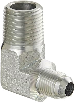 Eaton Aeroquip 2024-8-6S 90 Degree Male Elbow, JIC 37 Degree & NPT End Types, Carbon Steel, 12 NPTm x 38 JICm End Size, 38 Tube OD, 12 Male Pipe Size