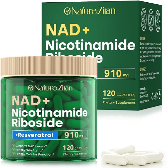 O NATURE . ZIRAN NAD Supplement, NAD Nicotinamide Riboside 910 Mg for Men and Women, Liposomal Nicotinamide Riboside Resveratrol, for Anti-Aging, Energy, Focus, Boost NAD+ 120 Capsules