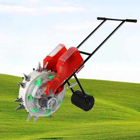 Seed Sower & Fertilizer Applicator, Precision Garden Seeder, Hand-Push Roller Sowing Machine, with 10/12/14 Spouts Corn Seed Planter Tool, for Orchards, Gardens, Hills,10 Holes