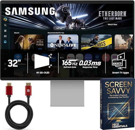 Samsung 32" Smart Monitor M9 M90SF 4K QD-OLED 165Hz 0.03ms Bundle