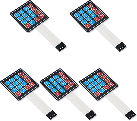 5pcs 4x4 Keypad 16 Key Matrix Array Membrane Switch 8pin Keyboard for DIY
