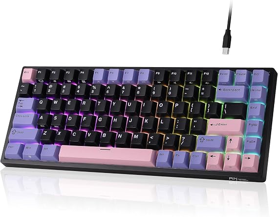 RK ROYAL KLUDGE RK84 Wired 75% TKL RGB Hot Swap Mechanical Gaming Keyboard, US QWERTY