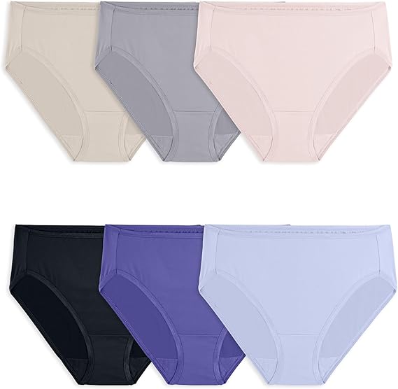 Fruit of the Loom Women's Lightweight Microfiber Underwear, Smooth Under Clothes, Available in Plus Size