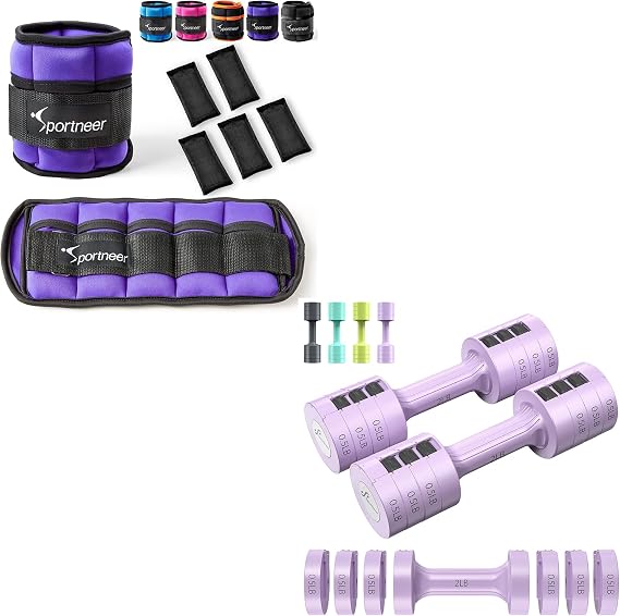 Adjustable Ankle Weights with Dumbbells Set