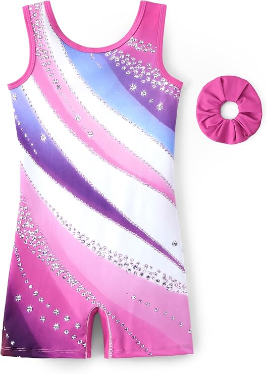 PATPAT Gymnastics Leotards for Girls Sparkly Graphic Biketards 3-9 Years