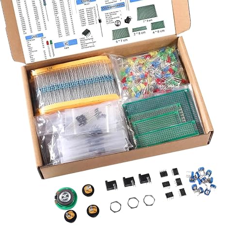 Mega Electronic Component Kit Assortment, Capacitors, Resistors, Led, Transistors, Diodes, 1N270 Germanium, Dc Jacks, Opamp, PCB