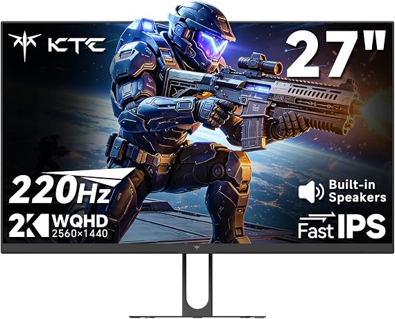 KTC 27 Inch QHD Gaming Monitor 220Hz, 2K Fast IPS with Speakers, H27T22C-3