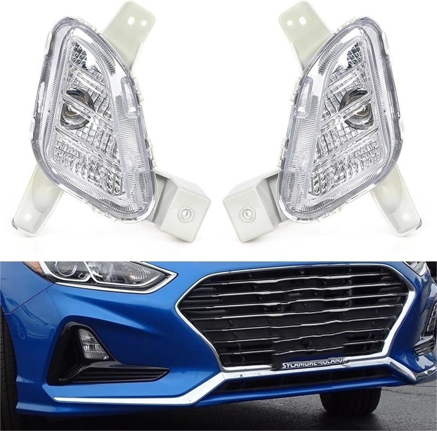 Car Fog Lights Compatible For Hyundai SONATA 2018-2019 Foglights Fog Lamp Daytime Running Light Fog Lamp Car AccessoriesRight