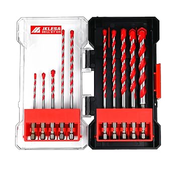 48-20-9058 10-Piece Impact Duty Carbide Hammer Drill Bit, Concrete Hammer Drill Bit Set Compatible with Milwaukee Tool, Masonry Drill Bits Set for Concrete, Stone, Brick with Storage Case