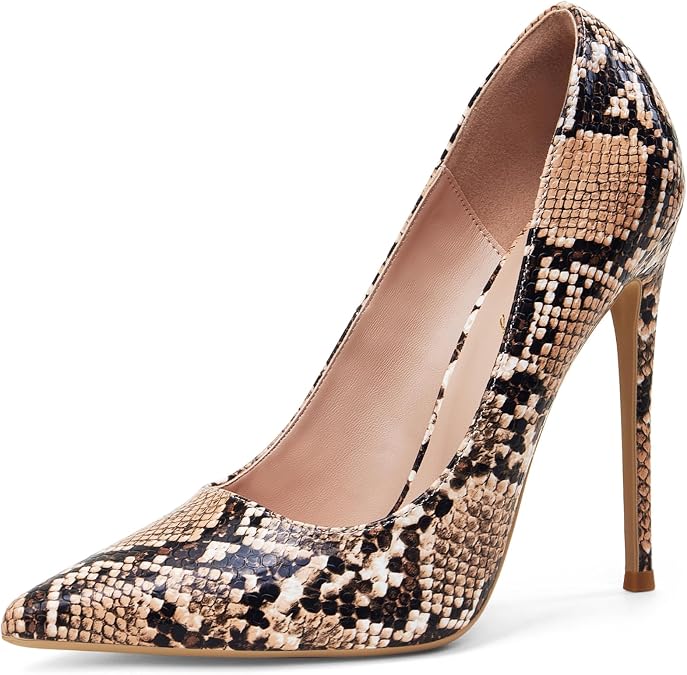 Elisabet Tang Women Pumps, Pointed Toe High Heel 4.7 inch/12cm Pump Shoes Women Matte BN 10